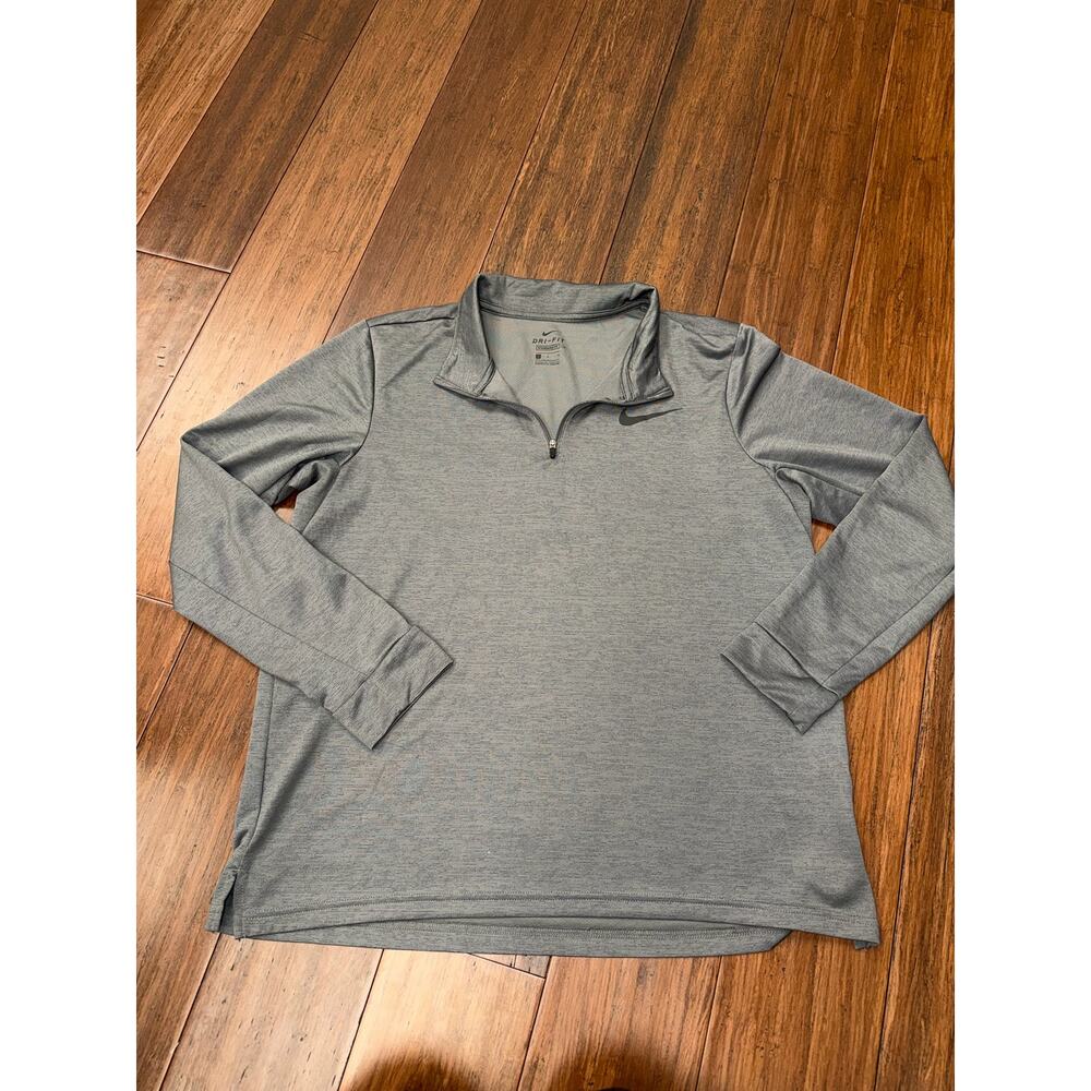gray heather Nike Dri-FIT quarter-zip pullover Large